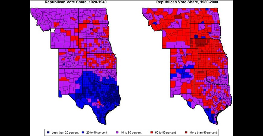County-Level Republican Vote Share in Presidential Elections